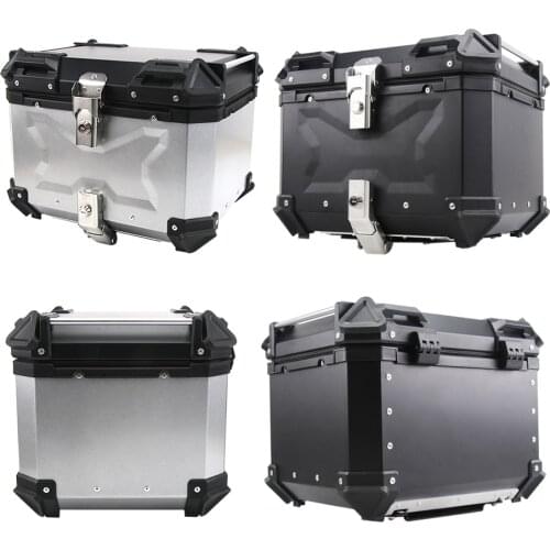 Motorcycle Aluminum Tail Box Trunk Luggage 45L Electric Vehicle Tail Box Storage Box fit for Honda Suzuki Kawasaki Yamaha BMW
