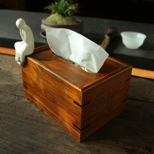 Wooden Tissue Box Household Bathroom Tissue Storage Box Living Room Coffee Table Desktop Decoration Home Decoration Gift