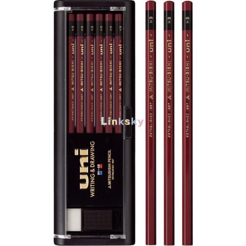 Uni Hi-Uni Wooden Pencil ,1887 2H/HB/2B/4B/6B,A Smooth Writing Feeling, Breaking Hard To Pencil,School Supplies