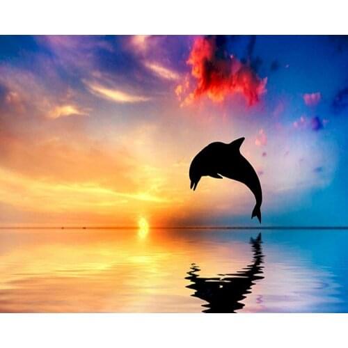 GATYZTORY Frame Dolphin Animal DIY Painting By Numbers Modern Picture By Number For Home Decors Artwork