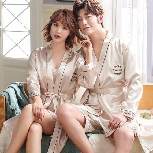 Champagne Bath Robes Couples kimono pajamas Mr. Mrs. Robes Honeymoon Wedding Gift for Bride Groom Hotel Home Vacation Clothing