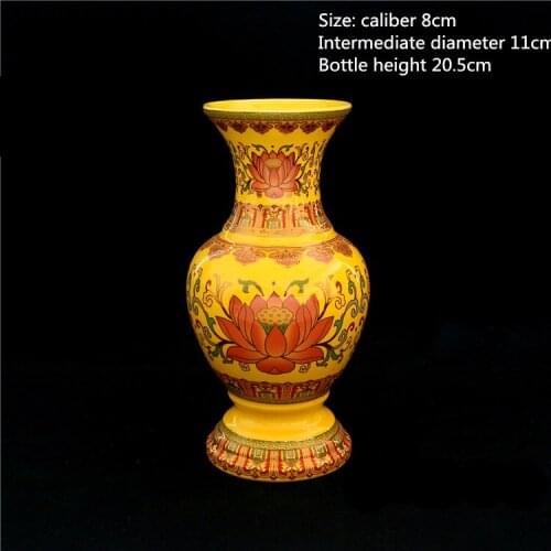 Chinese ceramic vases Smooth and delicate texture Lotus bottle for Buddha ornaments Living room home craft decorations WSHYUFEI