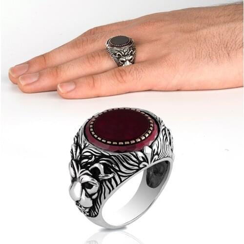 Guaranteed High-quality 925 Sterling Silver Agate STONE Ring Jewelry Made in Turkey Beautifully Crafted for men with gift