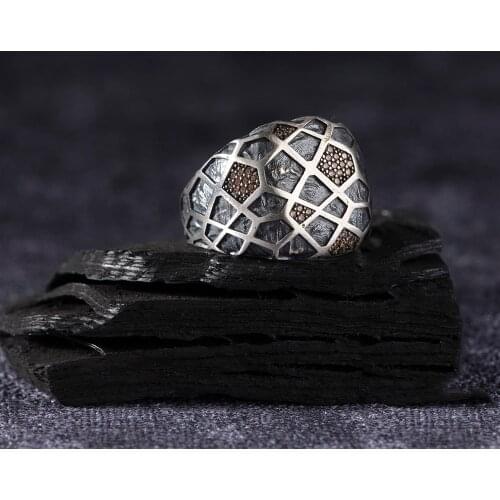 Brown Zircon Traditional Handmade Turkish 925 Sterling Silver Signet Rings Jewelry Gift From Turkey for Women Men