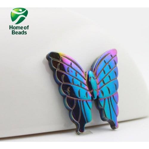 Hot sale fashion hematite rainbow Butterfly pendant accessories diy accessories HP1111