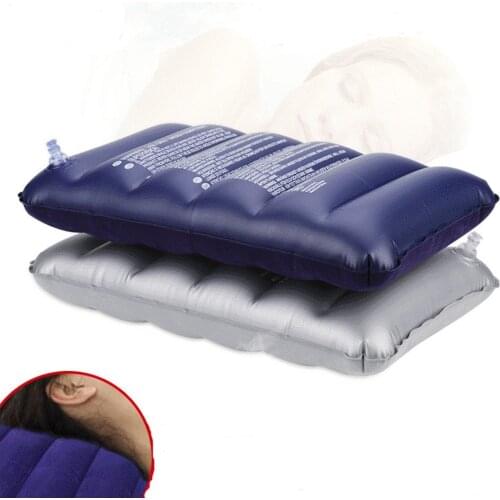 Ultralight Inflatable PVC Flocking Air Pillow Sleep Cushion Travel Bedroom Hiking Beach Car Plane Head Rest Support