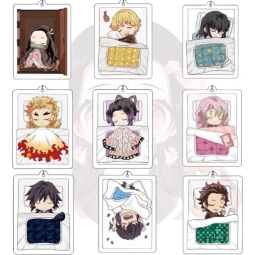 2021 New Japanese Animation Elements Acrylic Key Chain Cartoon Characters Sleeping Cute Key Chain Jewelry Wholesale