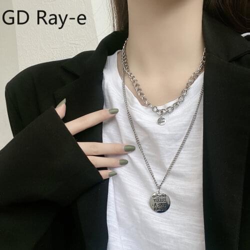 New Fashion Hip Hop Rock Style Chunky Chain 2 Pack Necklace 2163