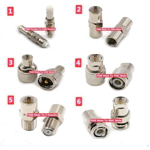 2PCS Adapter FME Male Piug &Female Jack To FME /UHF/TNC/BNC/F Male Piug &Female Jack RF Coaxial Connector
