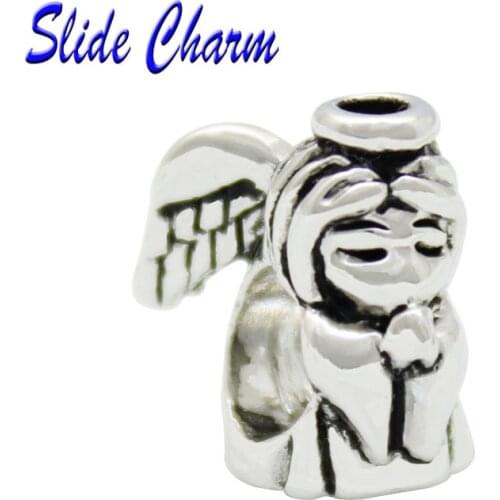 Slide charm Free shipping Europe and the new listing angel prayer religious amulet charm beads fit Pandora bracelet