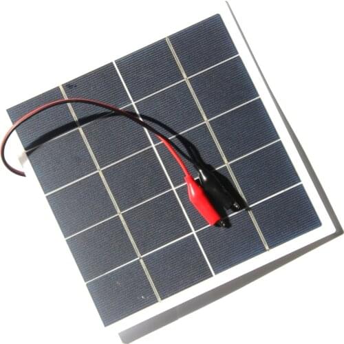 BUHESHUI Polycrystalline 6W 5V Solar Panel With Clip DIY Solar Charger For 3.7V Battery System Free Shipping