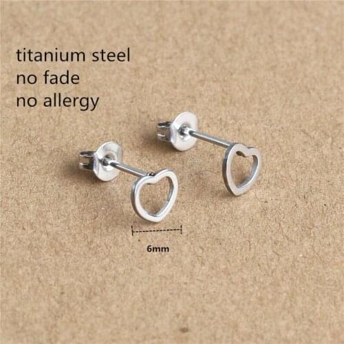 Brief Style Titanium Stainless Steel Men Women Hollow Out Stud Earrings Classic Jewelry 6mm