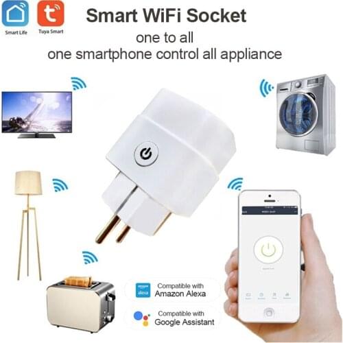 1/2/3 Pcs Tuya 16A WiFi Smart EU Plug With Power Monitor Smart Life APP Remote Smart Socket Works For Alexa Google Home