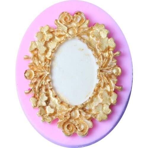 Wedding Vintage Flower Frame Silicone Mold Sugarcraft Fondant Cake Decorating Tools Chocolate Mould Stencil Chocolate Mold