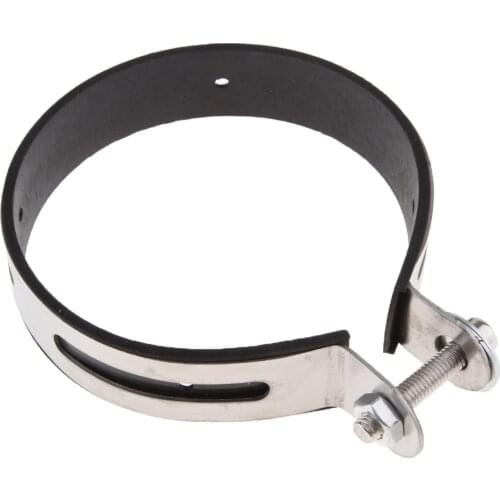 Universal Motorcycle 4.3 Inch 110mm Exhaust Pipe Support Hanger Clamp - Stainless Steel & Plastic
