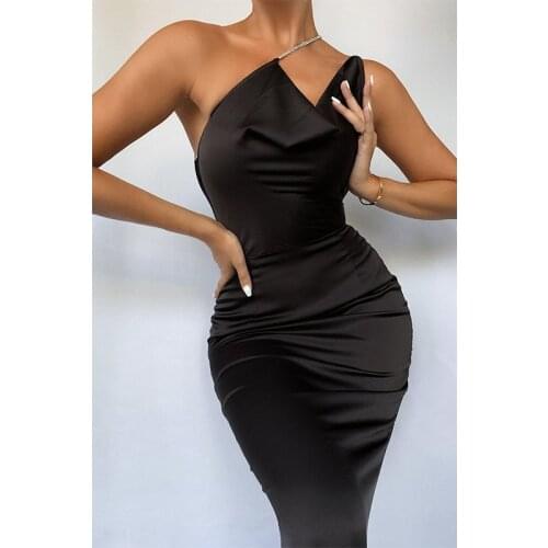 WJFZQM Halter Black Dresses Woman Party Night 2020 Backless Off Shoulder Sexy Party Dresses Women Evening Ladies Dress