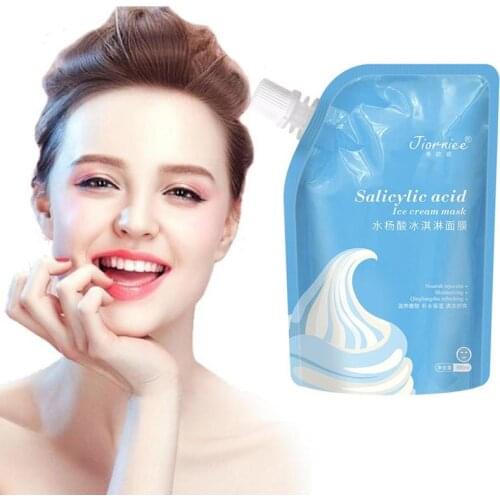 1pcs Salicylic Acid Ice Cream Mask Moisturizing Smear Face Masks Clean Pore Mud Mask Blackhead Removal Mask Skin Care 300ml