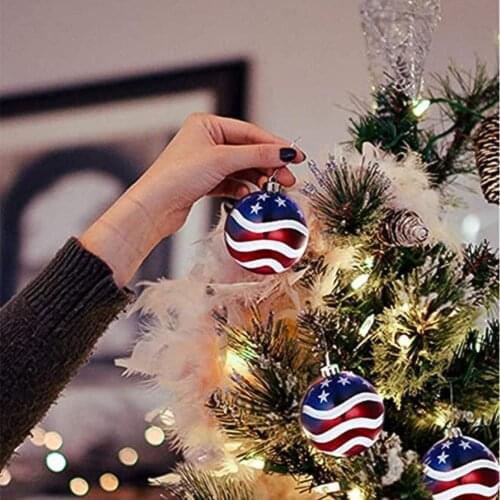 12PCS Independence Day Hanging Decorate Ball Ornament USA Themed Party Supplies Decor Room Decoration Teenager Aesthetic