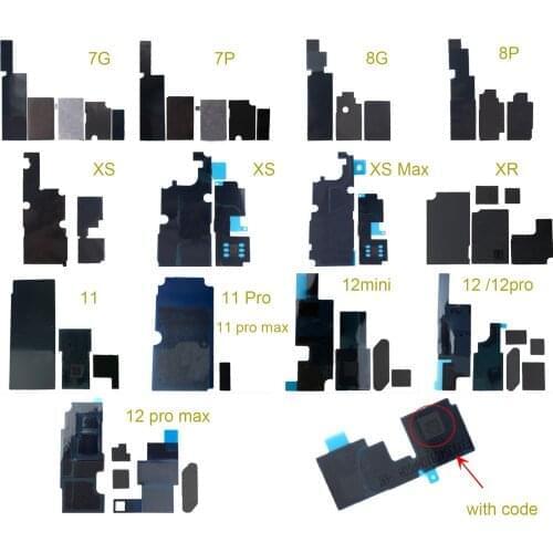 2sets Heat Sink Sticker for iPhone 7 6 6S 8 Plus 11 12 pro X XS Max XR Anti-Static Logic Board Dissipation Cooling Glue