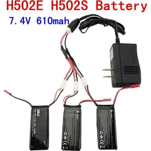 3PCS 7.4V 610mAh battery for Hubsan X4 H502S H502E RC Quadcopter Spare Parts Accessories Battery *3PCS + Charger *1