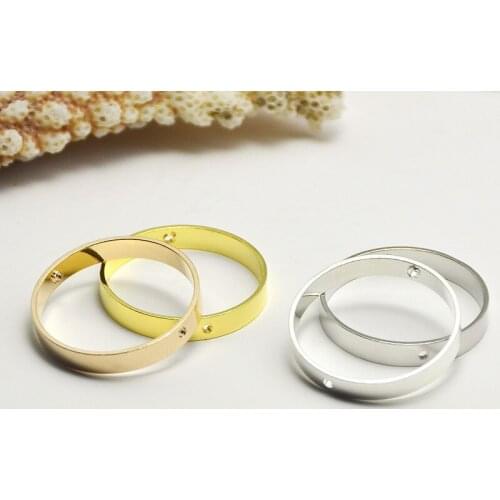 26 * 4 * 0.8mm double hole round copper ring DIY handmade jewelry hanging geometric earrings pendant copper ring accessories