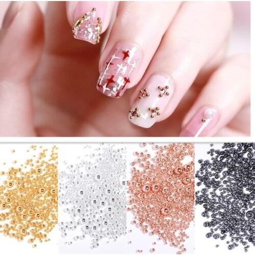 Nail 3D Metal Micro Beads Stainless Steel Nails Art Decorations Caviar Beads for Nail Nail Beads Micro Decorations