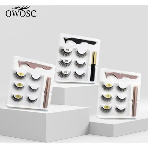 3D Mink False Eyelash Magnetic Eyelashes Magnet Eyeliner Fake Eyelash Waterproof Liquid Long Lasting lash Makeup