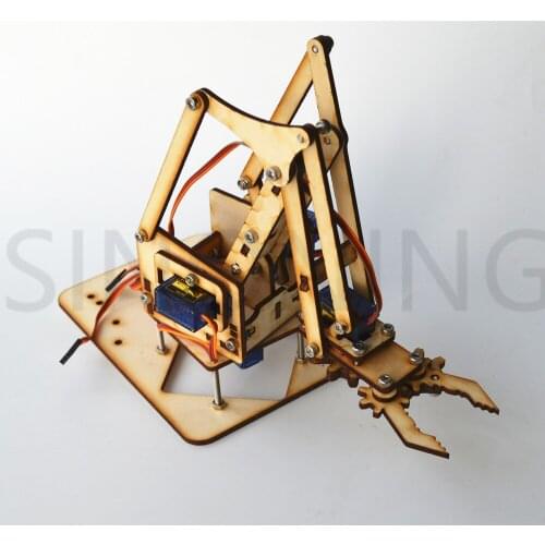 4 DOF wood robotic arm sg90 Servo FOR arduino raspberry pie SNAM1500