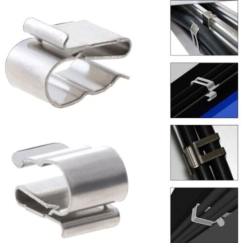 50Pcs 2x6mm Stainless Steel Solar PV Cable Clip For System Mounting Installation