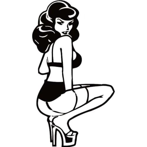 7.9*14CM Provocatively Sexy Hot Girl Fashion Cool Style Car Sticker Vinyl Silhouette Design Laptop Suitcase Skateboard Sticker