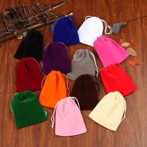 New Arrive Multi Color 10pcs/lot 10x12cm Velvet Gift Bags Small Gift Package Soft Pouches for Jewelry