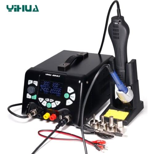 DC Power Supply With 970W Hot Air Soldering Station 3 in 1 Soldering Iron Rework Station Repair Welding Tools YIHUA 853D 5A II