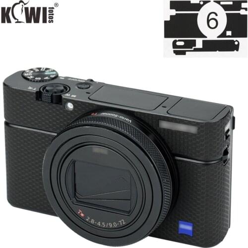 KIWIFOTOS Anti-Scratch Camera Body Cover Skin Film Kit For Sony RX100 VI 3M Sticker Grip Holder Skin Guard Shield Matrix Black