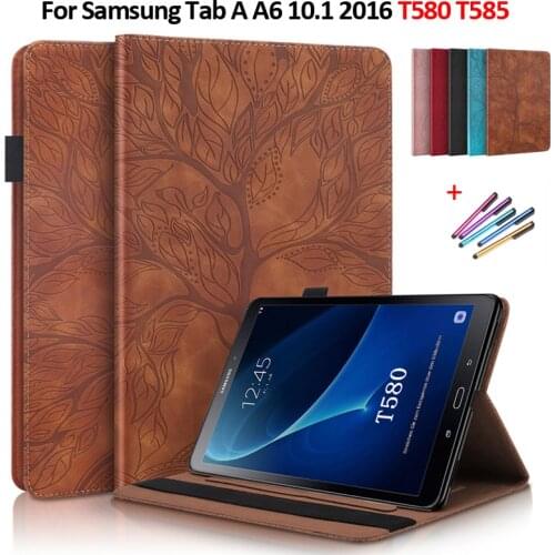 Coque For Samsung Tab A 10.1 2016 Case Emboss Tree Leather Tablet For Funda For Samsung Galaxy Tab A A6 10 1 2016 Case T580 T585