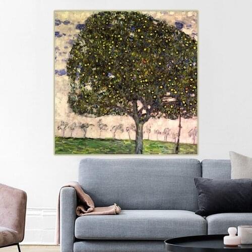 Citon Gustav Klimt《Apple Tree II》Canvas Art Oil Painting Artwork Poster Picture Wall Decor Home Interior Living room Decoration