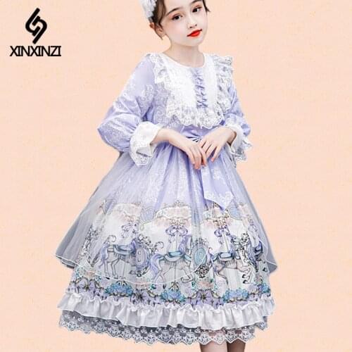 Girls children skirt autumn long-sleeved new products childrens clothing dress student princess dress dress XXZ070