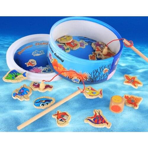 Baby Educational Toys Wooden Magnetic Fishing Toy Set Parent-child Play Game Children Birthday Gift