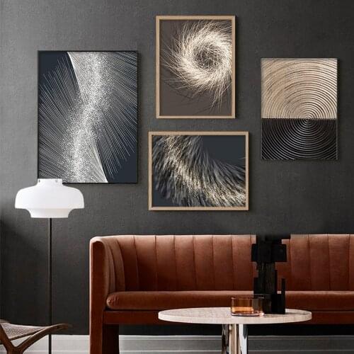 Geometric Golden Wall Art Canvas Abstract Painting Nordic Posters and Prints Wall Pictures for Living Room Home Decor