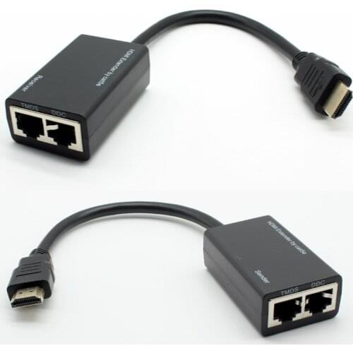 X2pcs one pair HDMI Over RJ45 CAT-5e CAT-6 cable UTP LAN Ethernet Extender Repeater 1080P HDTV to 30 meters