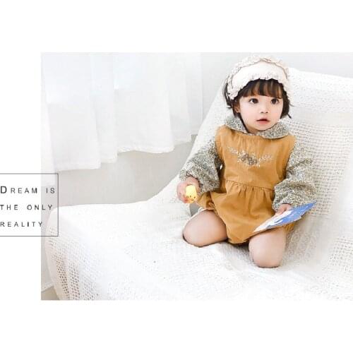 Spring Baby Clothes Embroidery Newborn Baby Romper Jumpsuit Infant Toddler Girls Boys Clothes Set Floral Baby Onesie Sleeveless