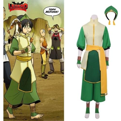 Cosplaylegend Avatar The Last Airbender Toph Beifong Cosplay Costume adult Halloween Costume full set custom made