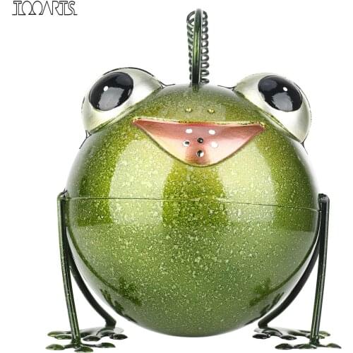 Tooarts Cartoon Frog Watering Pot Iron Animal Watering Can Garden Sprinkle Kettle Fairy Garden Decoration Children Gardening