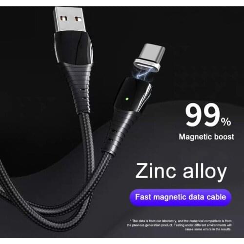 Zinc Alloy Magnetic Data Cable Fast Charge USB Type-C Cable Magnet Quick Charger Micro USB Cables