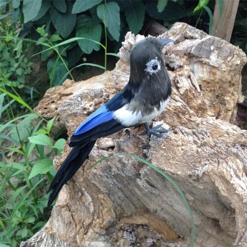 Cute simulation Magpie model foam&furs black Magpie bird doll gift about 22cm 1799