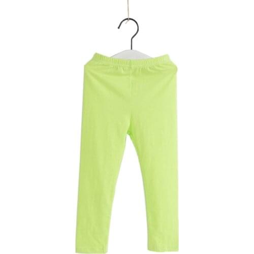 Cute Fashion Girls' Solid Springy Leggings Candy Color Kids Cotton Leggings Children Girls Ankle-length Trousers Pants
