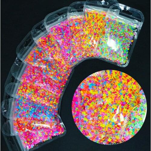 12type 1 Bag Butterfly shaped Neon nail glitter * polyester Neon Butterfly Glitter | Glitter for face, body, hair and nail art