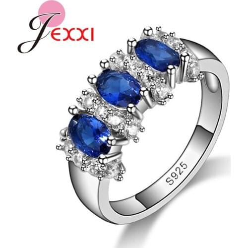 New European Oval Cubic Zirconia Wedding Engagement Finger Rings Fashion Band Jewelry Accessory 925 Sterling Silver Rings