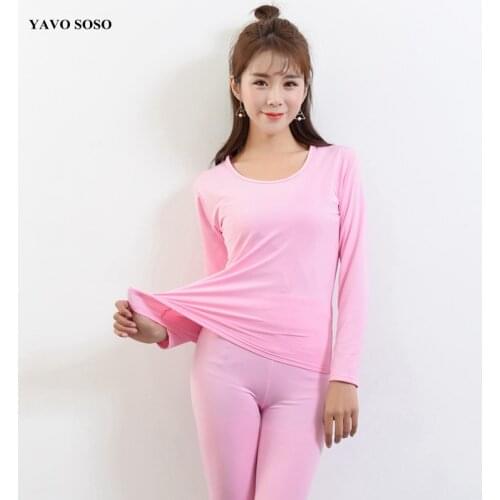 New Arrival plus size 6XL High elastic Slim round neck body milk silk scrub Long Johns Women pajamas suits Tops and pants