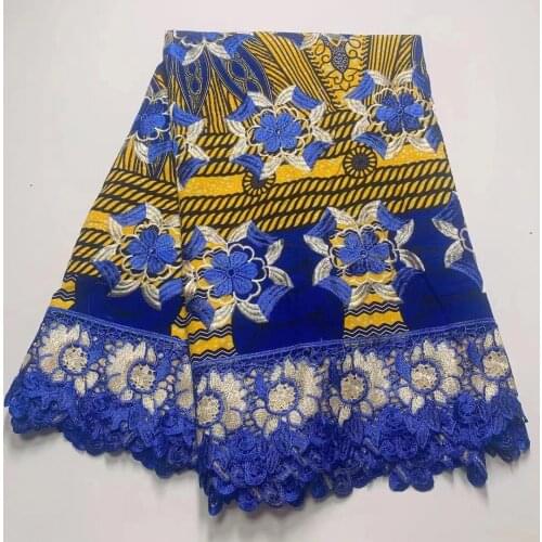 New arrival wax lace african wax brode print lace net fabric 6yards high quality 2020 latest french stof nigerian tissu africain