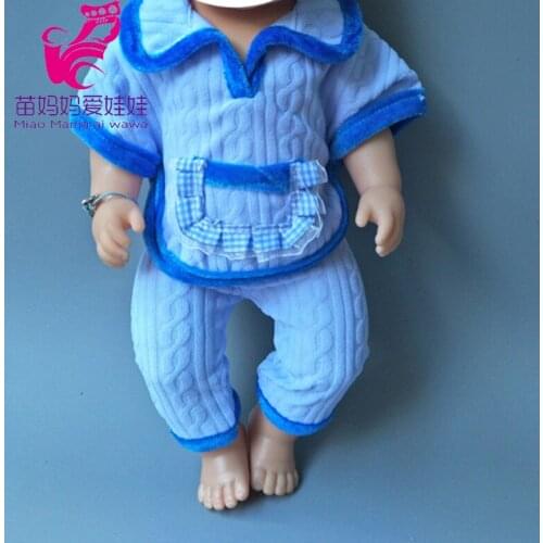 Baby Doll Clothes Blue close and pant set fit 43cm Doll baby Doll Accessories Birthday Gift